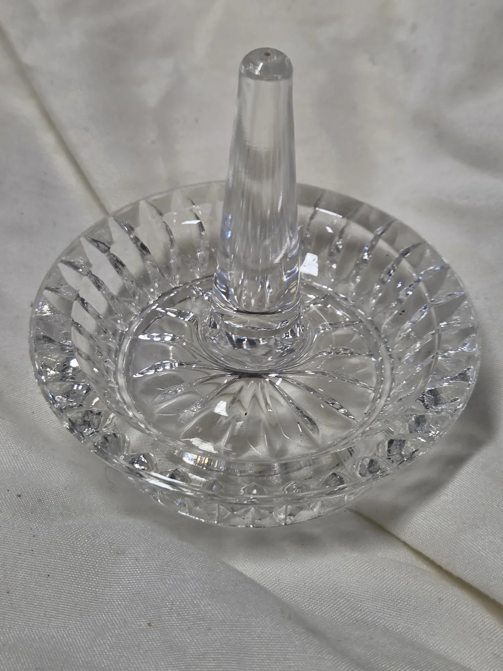 Vintage Crystal Ring Holder Jewelry Stand - Clear